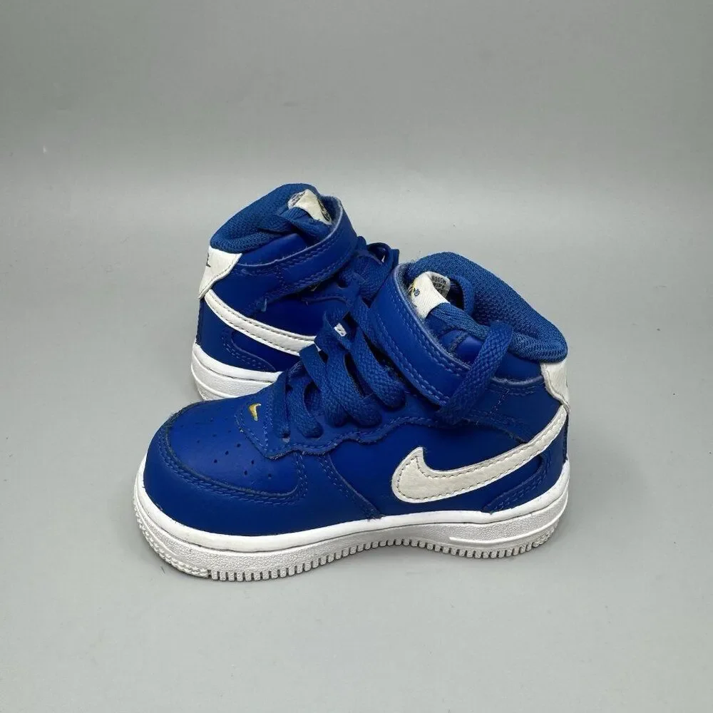 Nike Air Force 1 Mid SE 40th Annivesari Blue Jay-white  Kids Size 6C